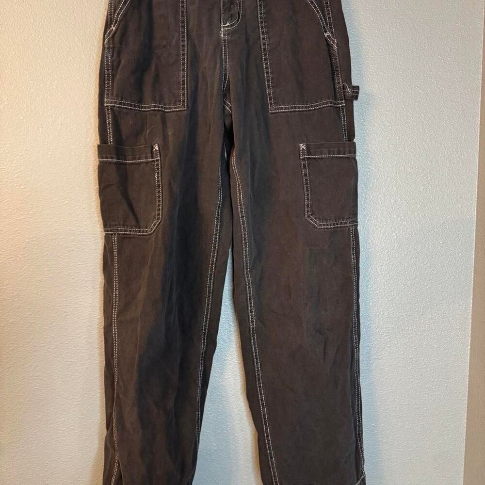 Garage Black High Waisted Cargo Pants Jeans Size 01 Streetwear Utility